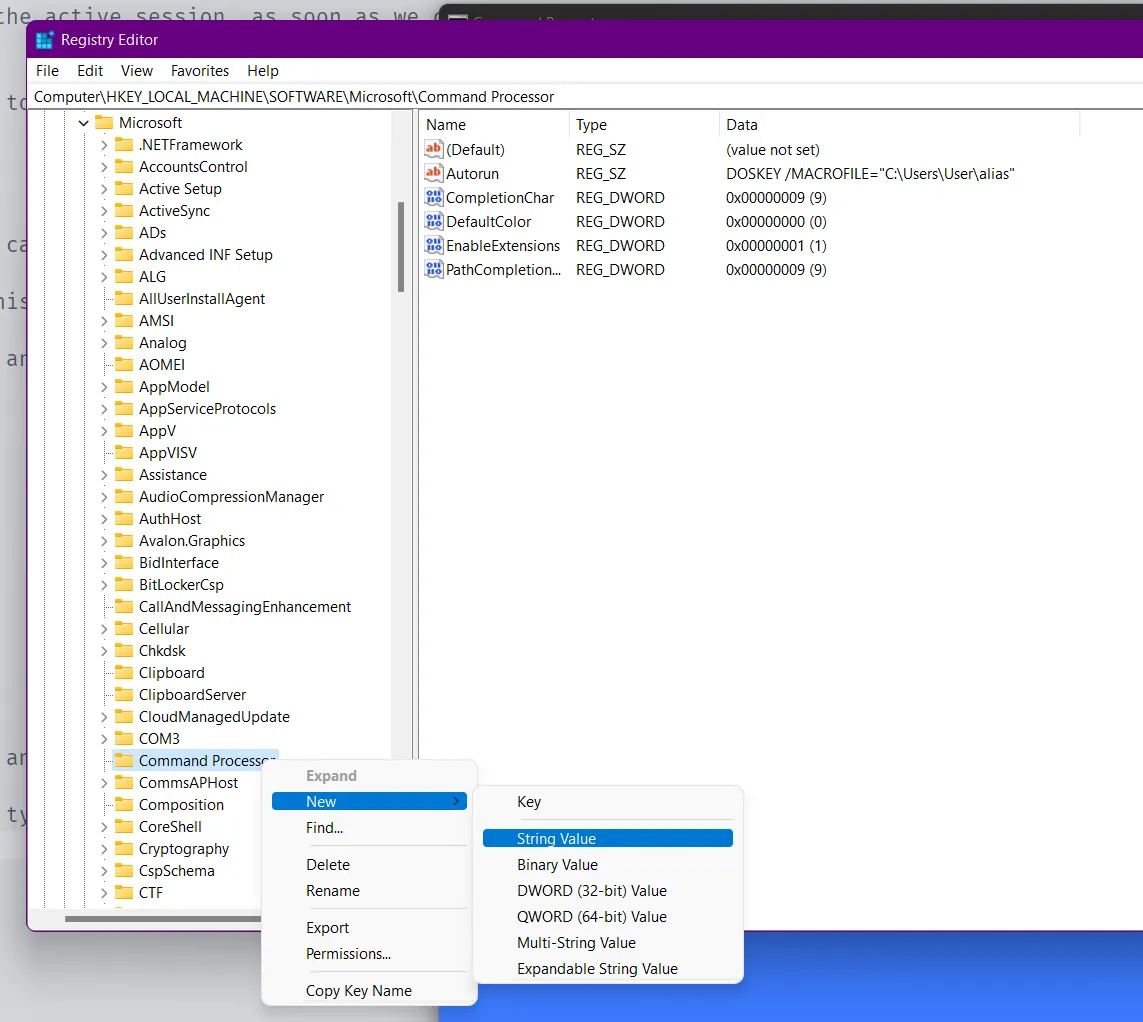 regedit editor