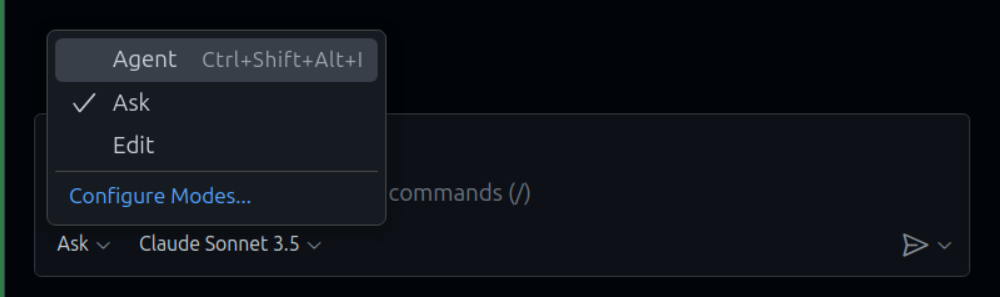 agent mode visible in copilot window